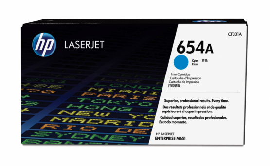 HP 654A Cyan Original Toner Cartridge (CF331A) 