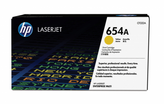HP 654A Yellow Original Toner Cartridge (CF332A) 