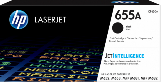 HP 655A Black Original Toner Cartridge (CF450A) 
