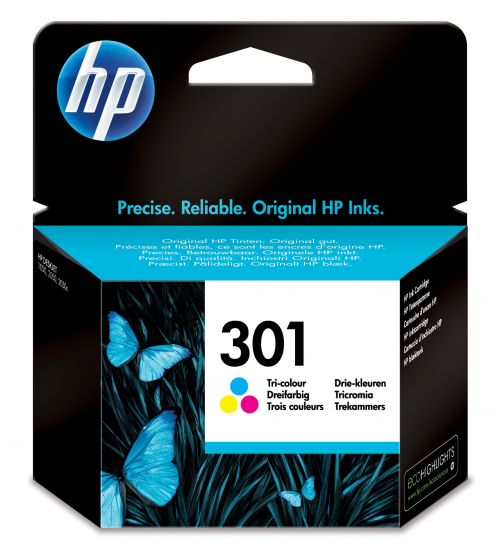 HP 301 Tri-Colour Original Ink Cartridge - Cyan, Magenta, Yellow (CH562EE) 