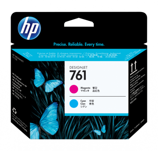 HP 761 Magenta/Cyan Original DesignJet Printhead (CH646A) 