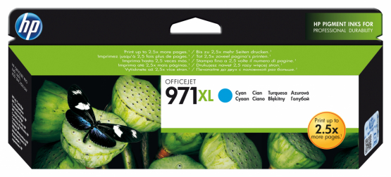 HP 971XL Cyan Original Ink Cartridge - High Capacity (CN626AE) 