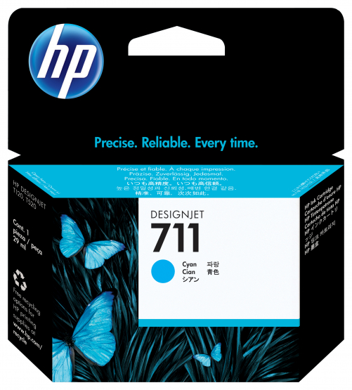 HP 711 Cyan Original DesignJet Ink Cartridge (CZ130A) 