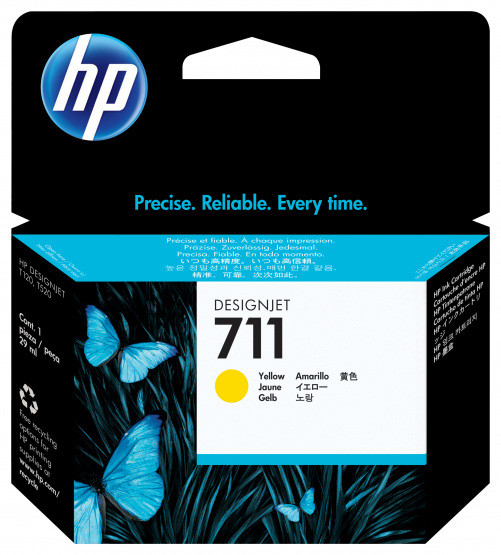 HP 711 Yellow Original DesignJet Ink Cartridge (CZ132A) 