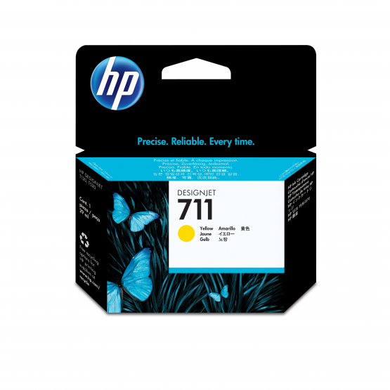 HP 711 Yellow Original DesignJet Ink Cartridge (CZ132A) 