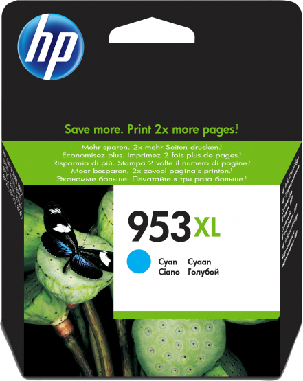 HP 953XL High Yield Cyan Ink Cartridge (F6U16AE) 