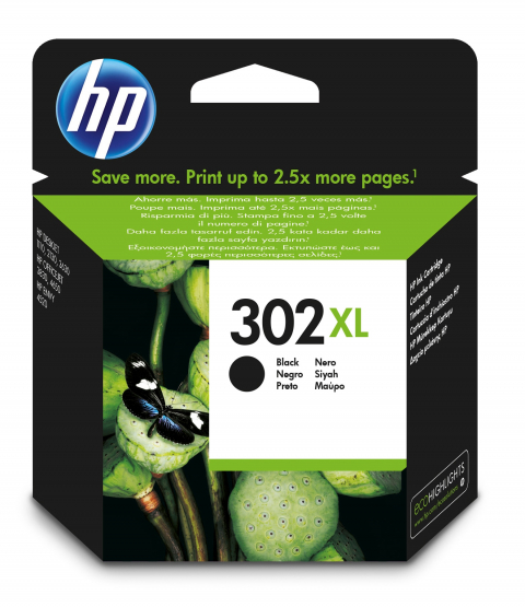 HP 302XL Black Original Ink Cartridge - High Capacity (F6U68AE) 