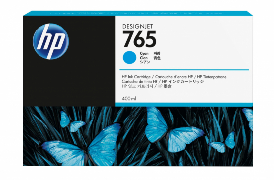 HP 765 Cyan Original DesignJet Ink Cartridge (F9J52A) 