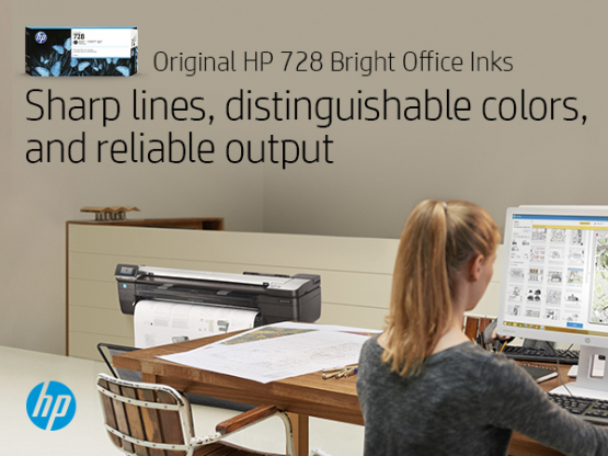 HP 728 Yellow Original DesignJet Ink Cartridge (F9J65A) 