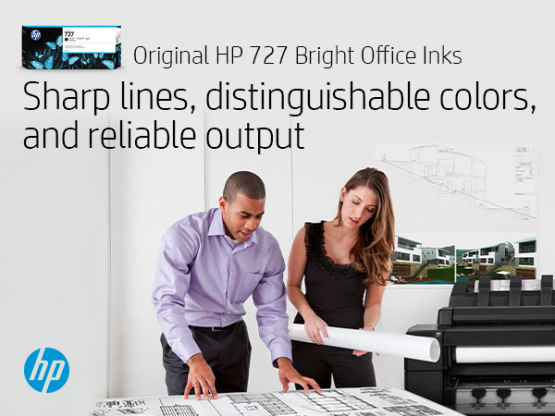 HP 727 Cyan Original DesignJet Ink Cartridge - Extra High Capacity (F9J76A) 