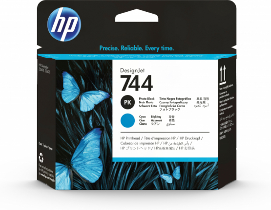 HP 744 Photo Black/Cyan Original DesignJet Printhead (F9J86A) 