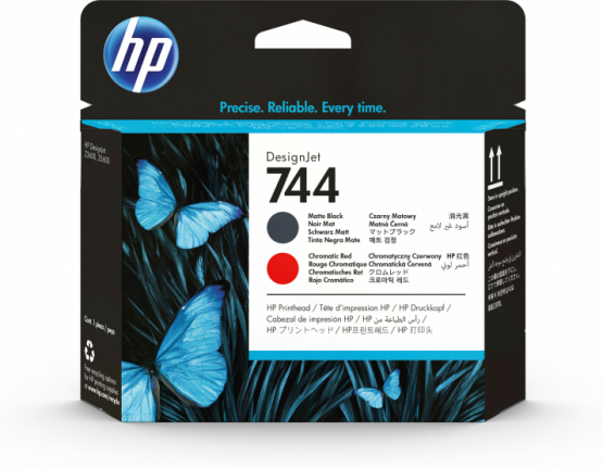 HP 744 Matte Black/Chromatic Red Original DesignJet Printhead (F9J88A) 