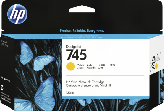 HP 745 Yellow Original DesignJetInk Cartridge (F9J96A) 