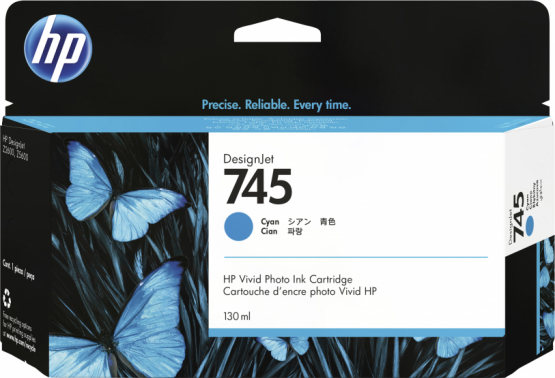 HP 745 Cyan Original DesignJet Ink Cartridge (F9J97A) 