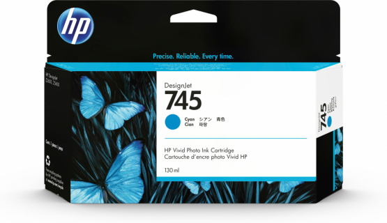 HP 745 Cyan Original DesignJet Ink Cartridge (F9J97A) 