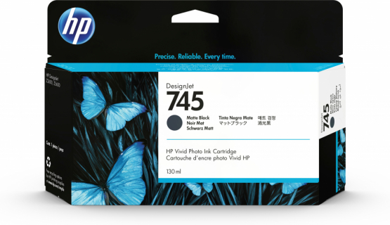 HP 745 Matte Black Original DesignJetInk Cartridge (F9J99A) 