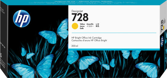 HP 728 Yellow Original DesignJet Ink Cartridge - Extra High Capacity (F9K15A) 