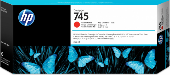 HP 745 Chromatic Red Original DesignJet Ink Cartridge - Extra High Capacity (F9K06A) 
