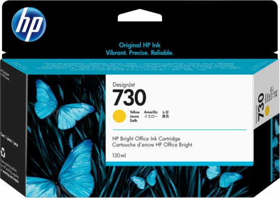 HP 730 Yellow Original DesignJet Ink Cartridge (P2V64A) 