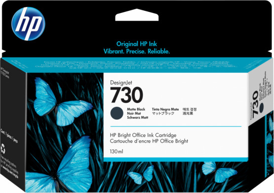 HP 730 Matte Black Original DesignJet Ink Cartridge (P2V65A) 
