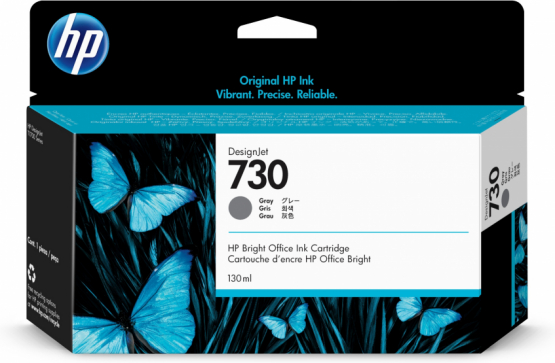 HP 730 Gray Original DesignJet Ink Cartridge (P2V66A) 