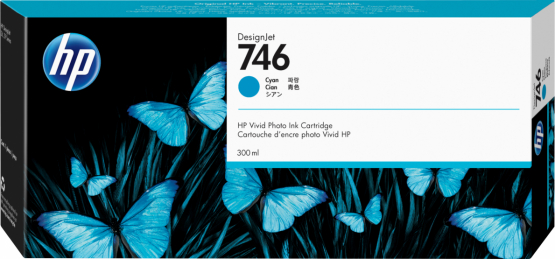 HP 746 Cyan Original DesignJet Ink Cartridge (P2V80A) 