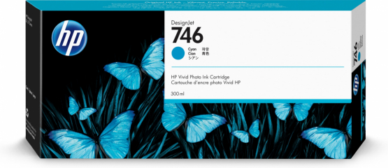 HP 746 Cyan Original DesignJet Ink Cartridge (P2V80A) 