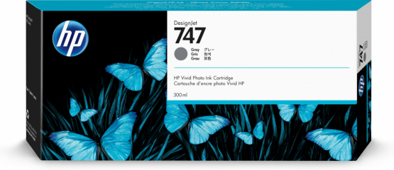 HP 747 Gray Original DesignJet Ink Cartridge (P2V86A) 