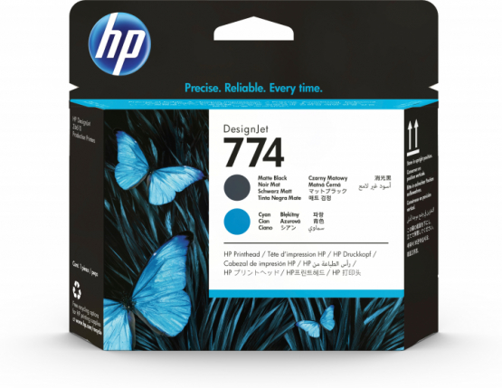 HP 774 Matte Black/Cyan Original DesignJet Printhead (P2W01A) 