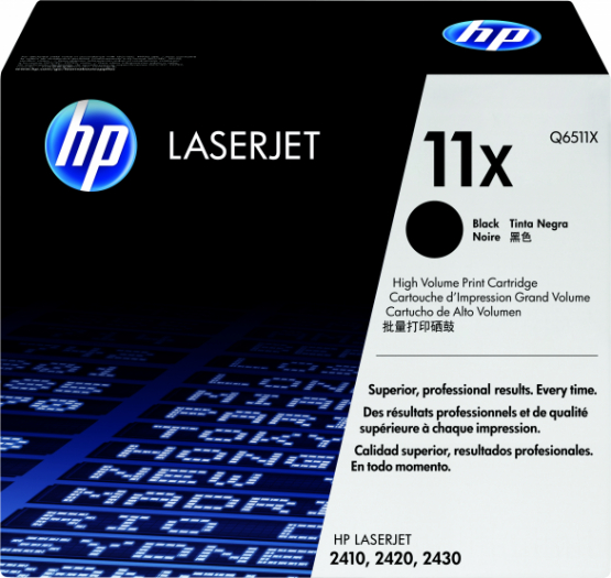HP 11X Black Original Toner Cartridge - High Capacity (Q6511X) 