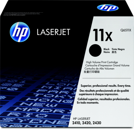 HP 11X Black Original Toner Cartridge - High Capacity (Q6511X) 