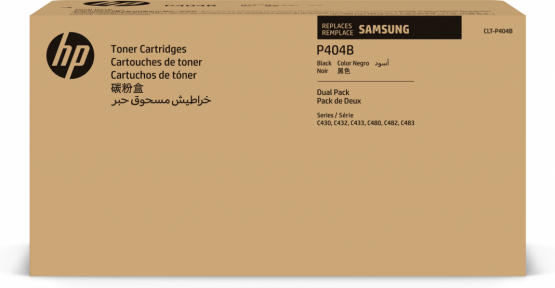 Samsung CLT-P404B Black Toner Cartridge - 2 Pack(SU364A) 
