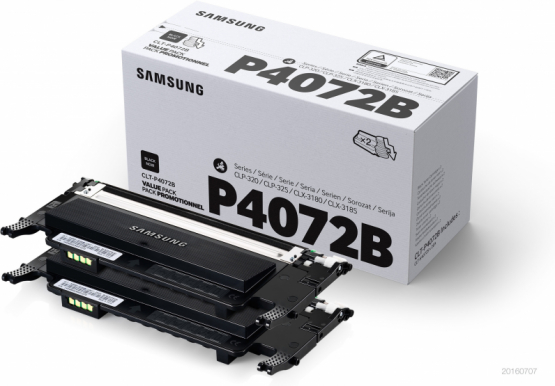 Samsung CLT-P4072B Black Toner Cartridge - 2 Pack(SU381A) 