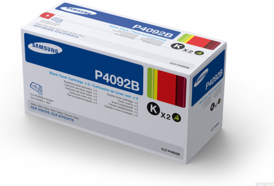 Samsung CLT-P4092B Black Toner Cartridge - 2 Pack(SU391A) 