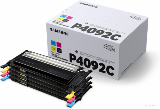 Samsung CLT-P4092C Black/Cyan/Magenta/Yellow Toner Cartridge - 4 Pack(SU392A) 
