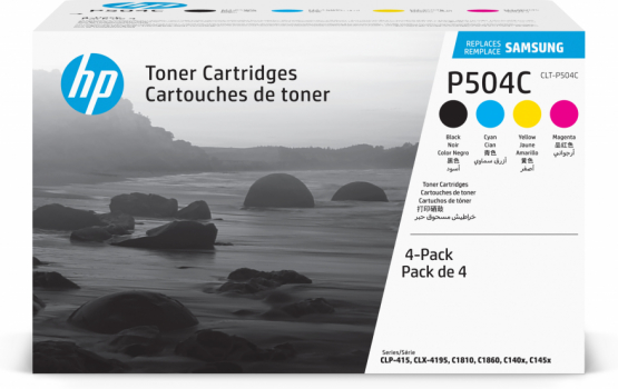 Samsung CLT-P504C Black/Cyan/Magenta/Yellow Toner Cartridge - 4 Pack(SU400A) 