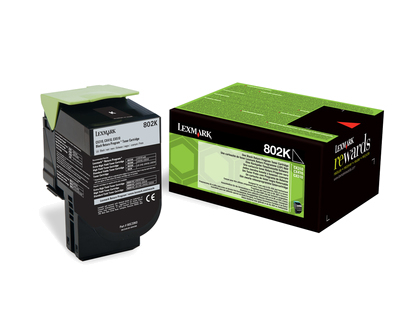 Lexmark 802K Black Original Toner Cartridge (80C20K0) 