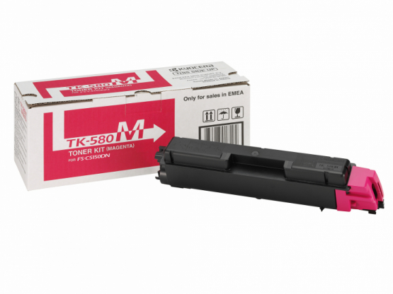 Kyocera TK-580M Magenta Original Toner Cartridge (1T02KTBNL0) 