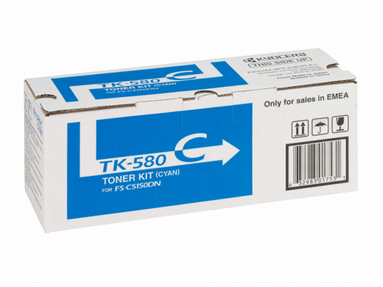 Kyocera TK-580C Cyan Original Toner Cartridge (1T02KTCNL0) 