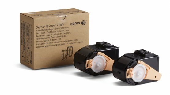 Xerox Phaser 7100 Cyan Toner Cartridge - High Capacity (2 Pack) (106R02602) 