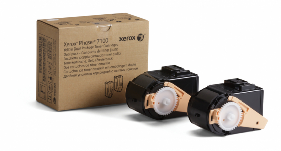 Xerox Phaser 7100 Yellow Toner Cartridge- High Capacity (2 Pack) (106R02604) 