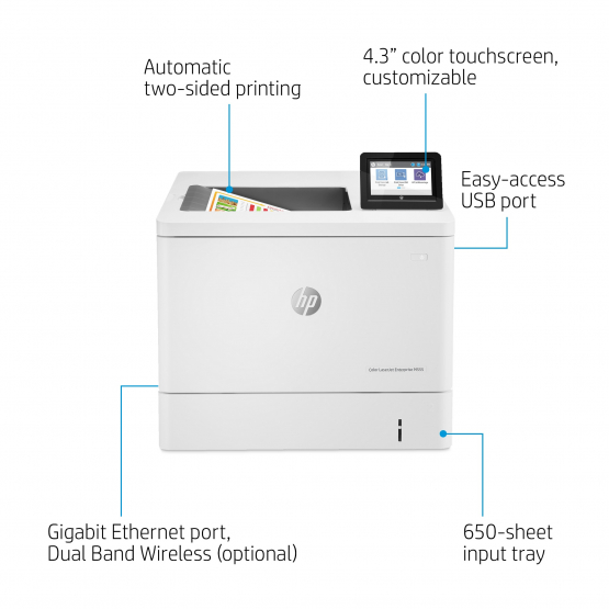 HP Color LaserJet Enterprise M555dn Printer (7ZU78A#B19) 