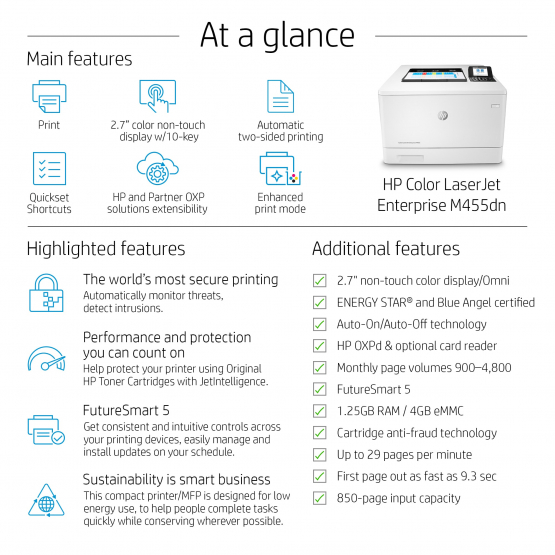 HP Color LaserJet Enterprise M455dn Printer (3PZ95A#B19) 