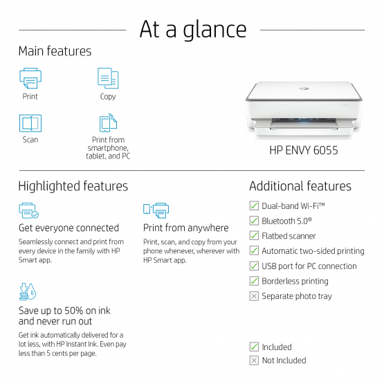 HP ENVY 6032 Inkjet Printer (5SE19B#BHC) 