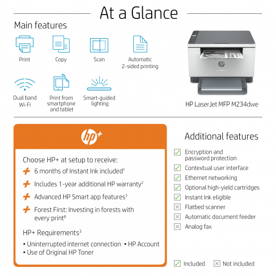 HP LaserJet M234dwe Printer (6GW99E#B19) 
