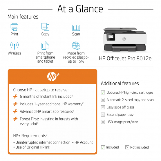 HP OfficeJet 8012e Thermal inkjet Inkjet Printer (228F8B#687) 