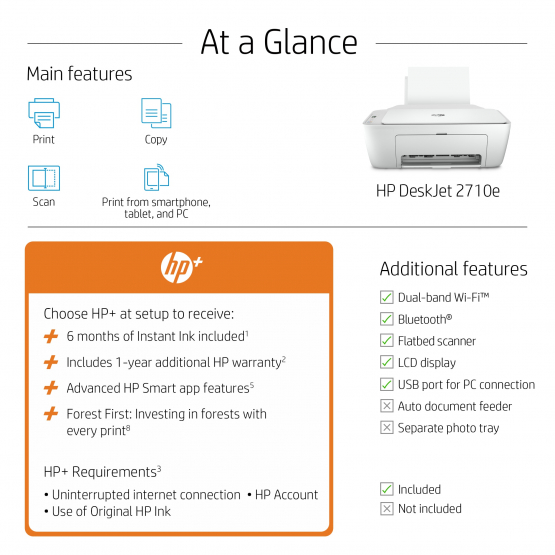 HP DeskJet HP 2710e Inkjet Printer (26K72B#687) 