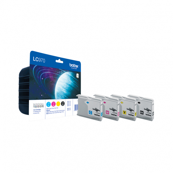 Brother LC-970 Ink Cartridge Mutli-Pack - Black, Cyan, Magenta, Yellow(LC970VALBP) 