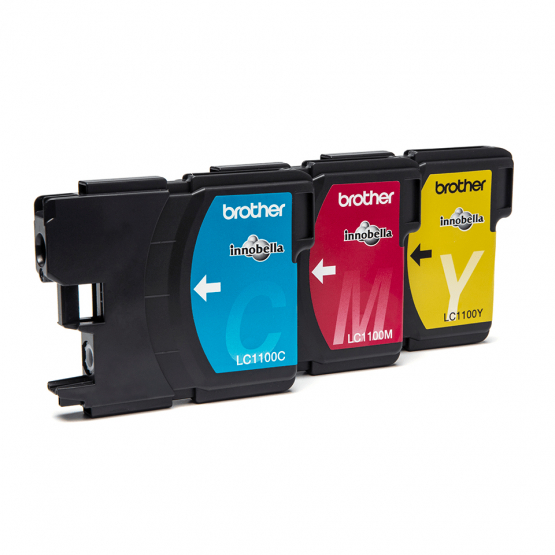 Brother LC-1100 Tri-Colour Toner Cartridge - Cyan, Magenta, Yellow (LC1100RBWBP) 