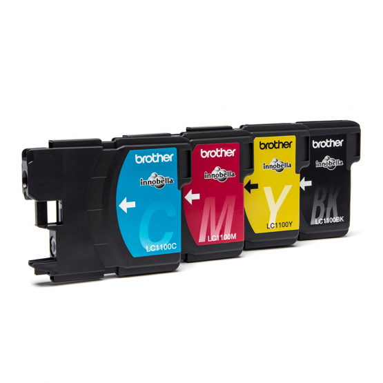 Brother LC-1100 Ink Cartridge Multi-Pack - Black, Cyan, Magenta, Yellow (LC1100VALBP) 